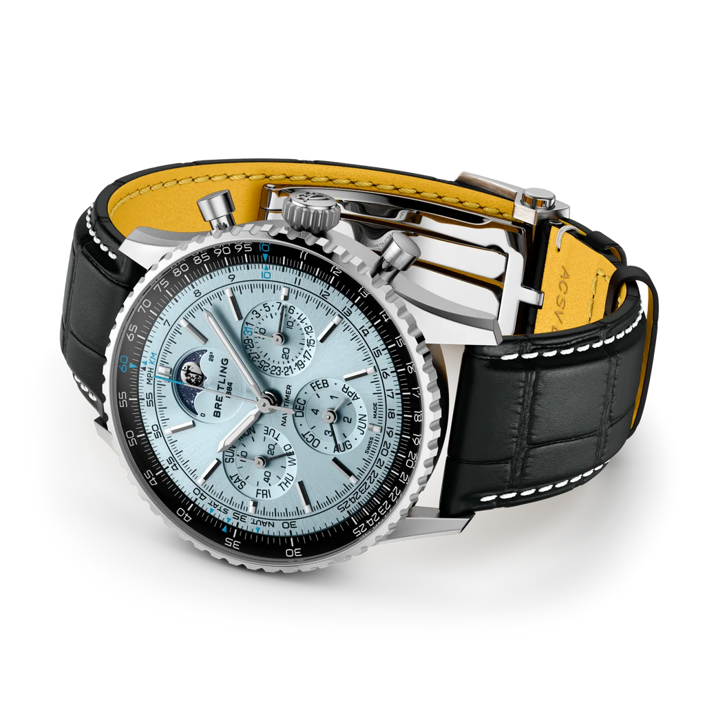 BRT Navitimer B19 Chronograph 43 Perpetual Calendar Watch with Leather Strap