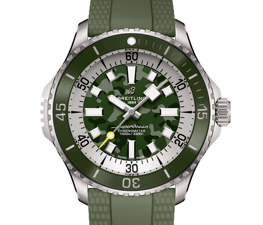 BRT Superocean Automatic 46 Super Diver Watch with Green Camo Dial