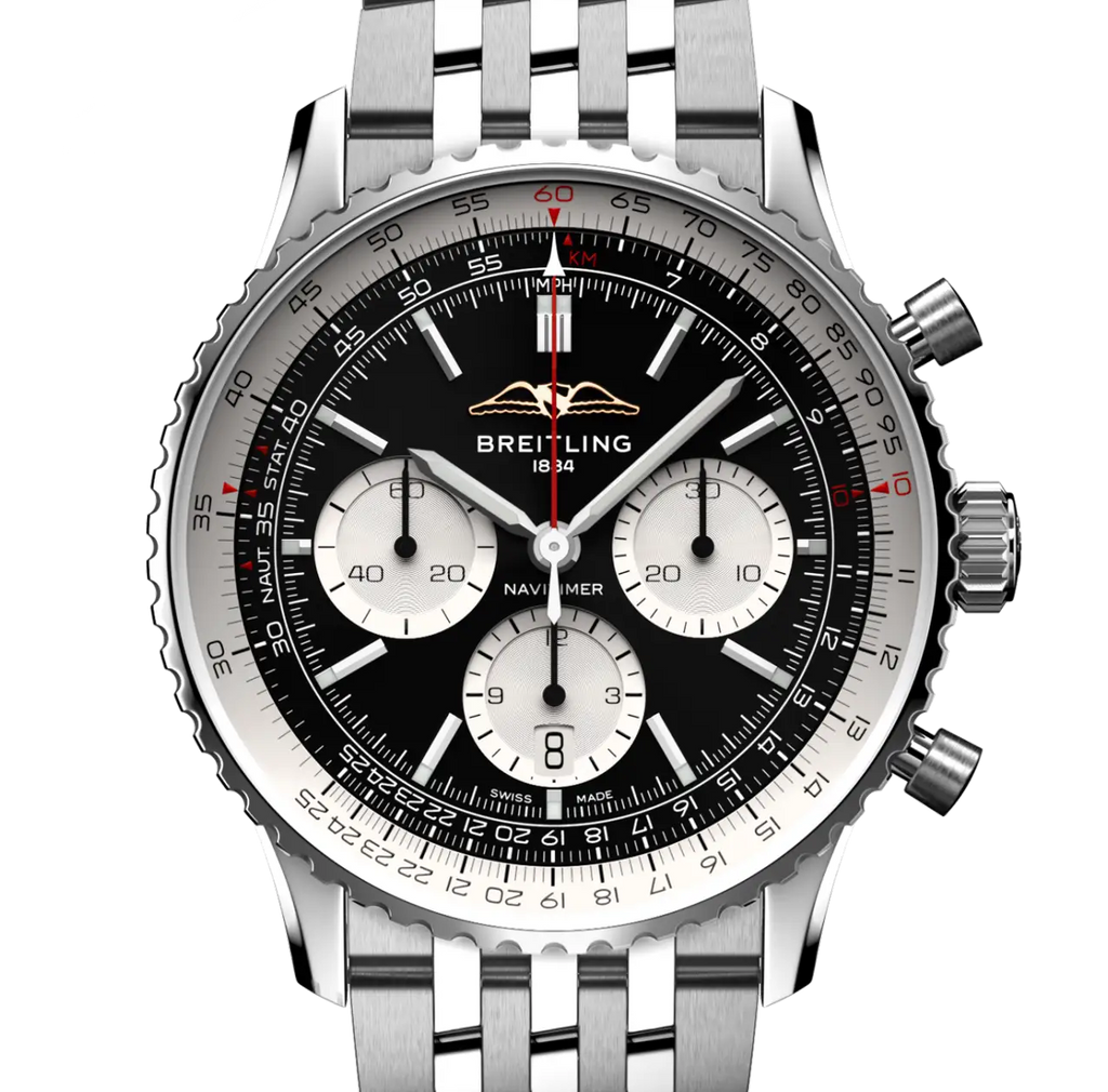 BRT Navitimer B01 Chronograph 43 Watch with Stainless Steel Bracelet