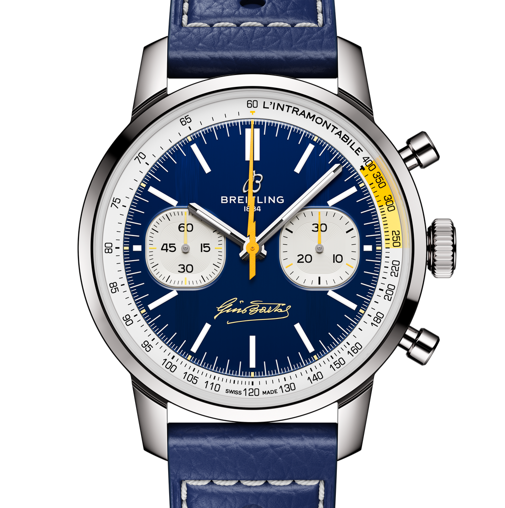 BRT Top Time B01 Gino Bartali 41mm Watch with Blue Leather Strap