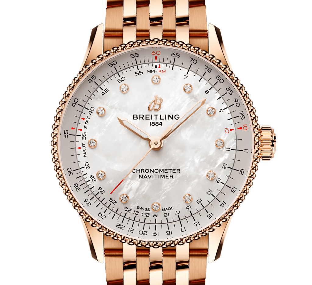 BRT Navitimer Automatic 36 Watch with Mother of Pearl Dial