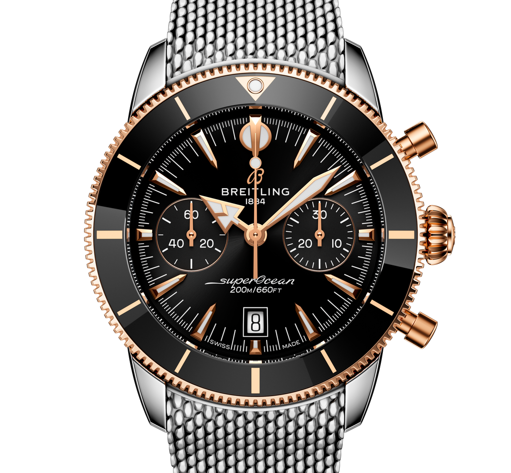 BRT Superocean Heritage B01 Chronograph 42 Watch with Black Dial