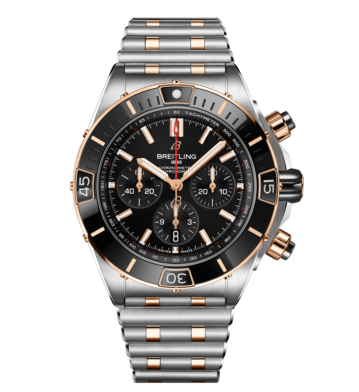 BRT Super Chronomat B01 44 Watch with Black Dial